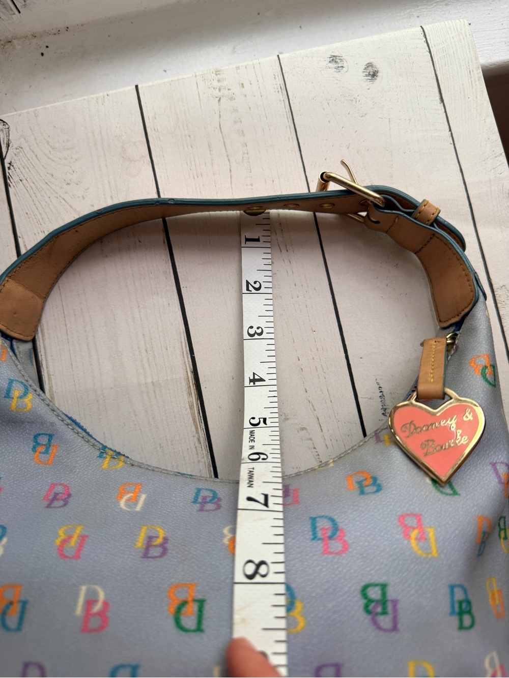 Dooney & Bourke | Vintage Y2K Multicolor DB Logo Mini Hobo with Rainbow Zipper - Picture 11 of 13
